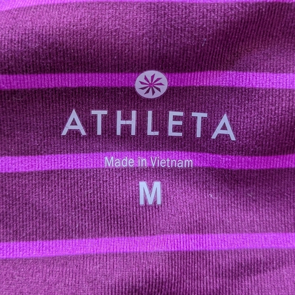 ✨3/$15 Athleta Purple Striped Crop Workout Exercise Athletic Legging M - Picture 7 of 10
